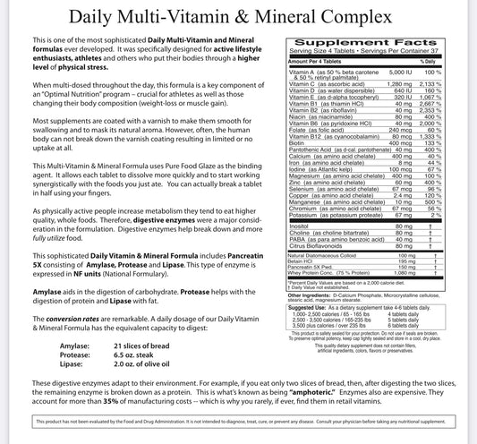 Daily Multi-Vitamin & Mineral Complex